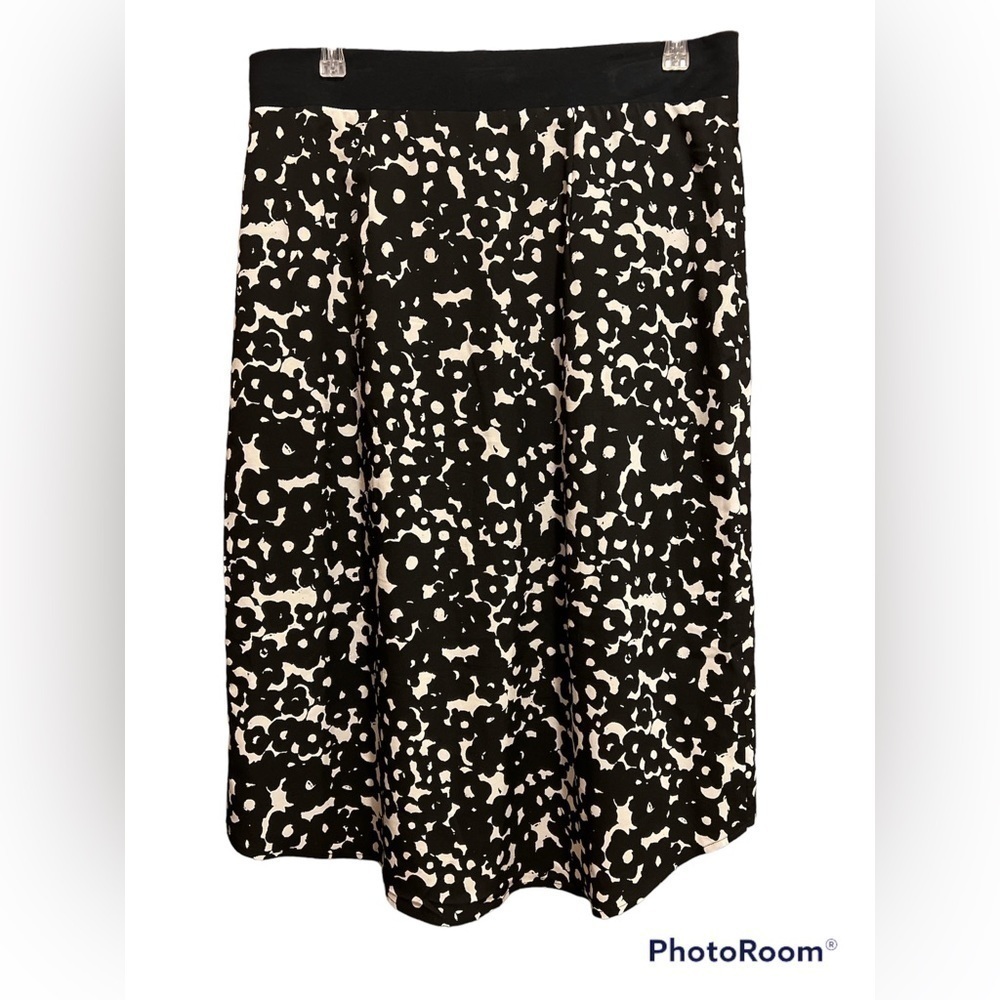 CABI 5321 Dixon skirt black white faux wrap medium elastic waist SZ Medium - Picture 1 of 5